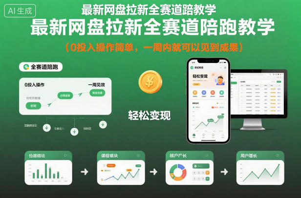 最新网盘拉新全赛道陪跑教学，0投入操作简单，一周内就可以见到成果-悟空知识星球