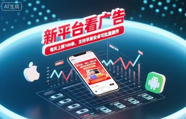 新台看广告，养好机一条5毛到5块，单机日入30到100，支持苹果安卓，可批量操作。-悟空知识星球