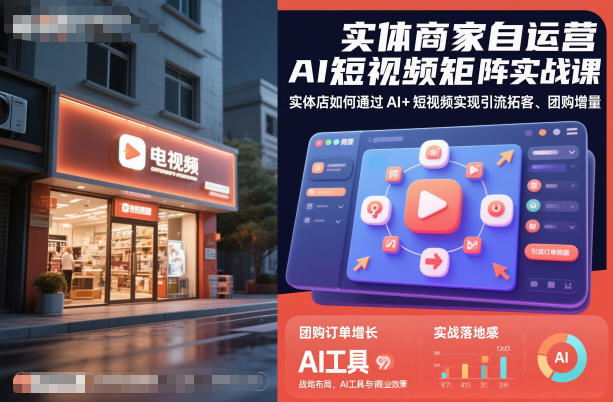 实体商家自运营AI短视频矩阵实战课，实体店如何通过AI+短视频实现引流拓客、团购增量-悟空知识星球