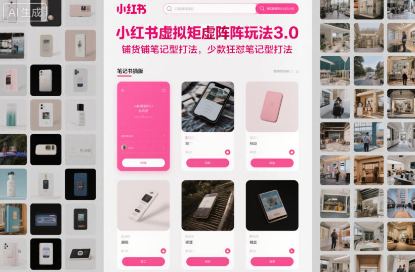 小红书虚拟矩阵玩法3.0，铺货铺笔记型打法，少款狂怼笔记型打法-悟空知识星球