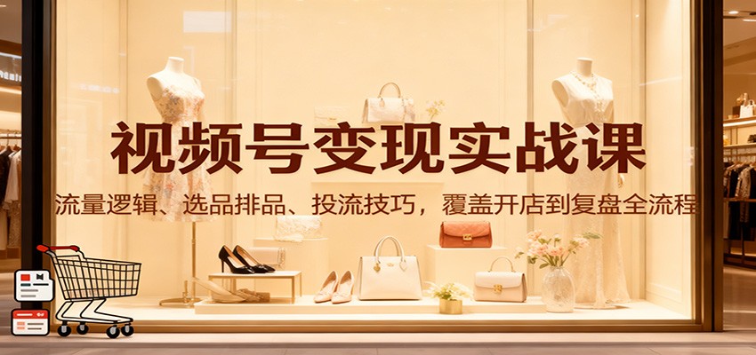 视频号变现实战课：流量逻辑、选品排品、投流技巧，覆盖开店到复盘全流程-悟空知识星球