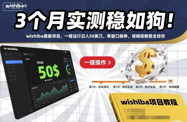 3个月实测稳如狗！wishlba最新项目，一键运行日入50美刀，单窗口躺挣，保姆级教程全给你【揭秘】-悟空知识星球