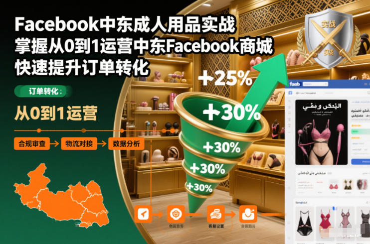 Facebook中东成人用品实战，掌握从0到1运营中东Facebook商城，快速提升订单转化-悟空知识星球