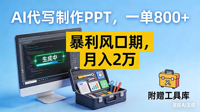 （16967期）AI代写制作PPT，一单800+， 暴利风口期，月入2万【附工具】-悟空知识星球