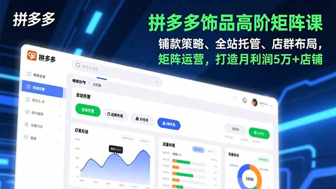 （16915期）拼多多饰品高阶矩阵课，铺款策略、全站托管、店群布局，矩阵运营，打造月利润5万+店铺-悟空知识星球