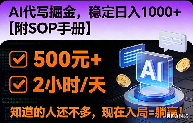 （16841期）2026风口项目,AI代写掘金，稳定日入1000+，掌握核心技能【附SOP手册】-悟空知识星球