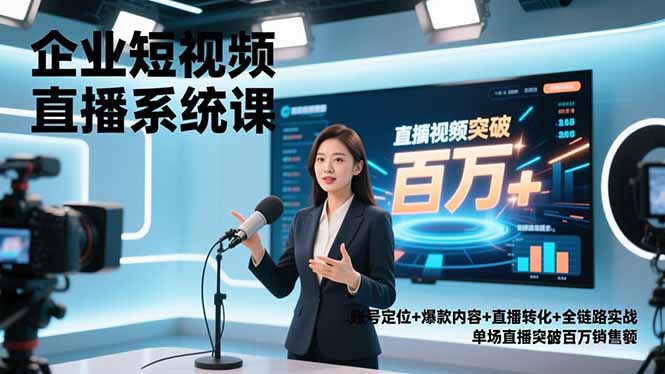 （16878期）企业短视频直播系统课，账号定位+爆款内容+直播转化+全链路实战，单场直播突破百万销售额-悟空知识星球