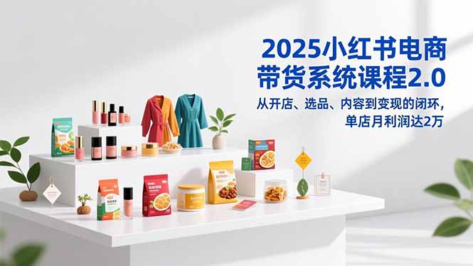 （16880期）2025小红书电商带货系统课程2.0，从开店、选品、内容到变现的闭环，单店月利润达2万-悟空知识星球