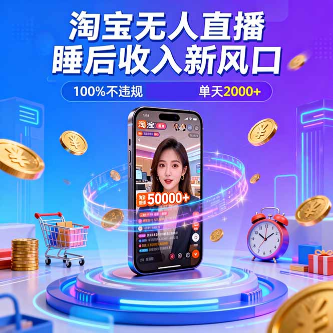 （16822期）淘宝无人直播，不违规不封号，直播100小时卖了5万，年底旺季！-悟空知识星球