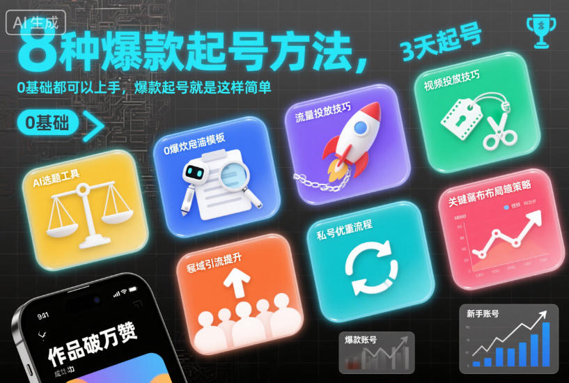 8种爆款起号方法，0基础都可以上手，爆款起号就是这样简单-悟空知识星球