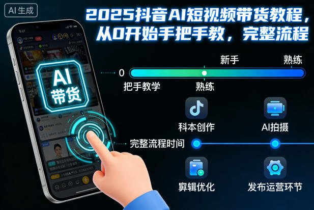 2025抖音AI短视频带货教程，从0开始手把手教，完整流程-悟空知识星球