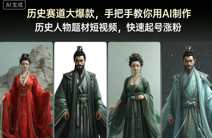 历史赛道大爆款，手把手教你用AI制作历史人物题材短视频，快速起号涨粉-悟空知识星球