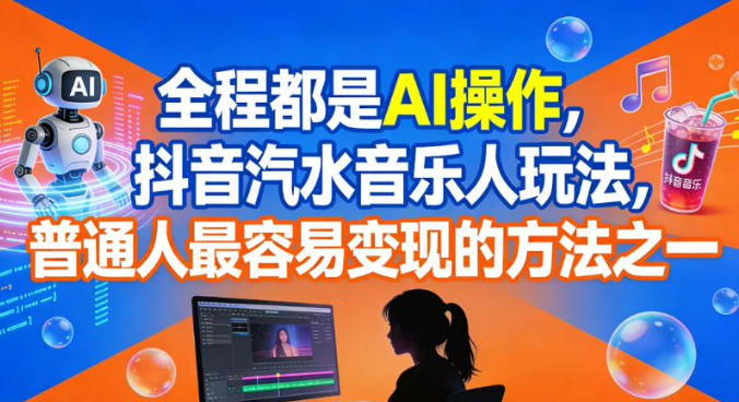 全程都是AI操作，抖音汽水音乐人玩法，普通人最容易变现的方法之一-悟空知识星球