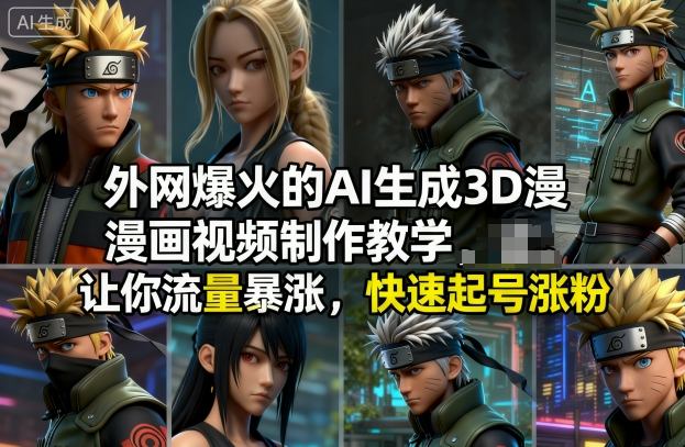外网爆火的AI生成3D漫画视频制作教学，让你流量暴涨，快速起号涨粉！-悟空知识星球