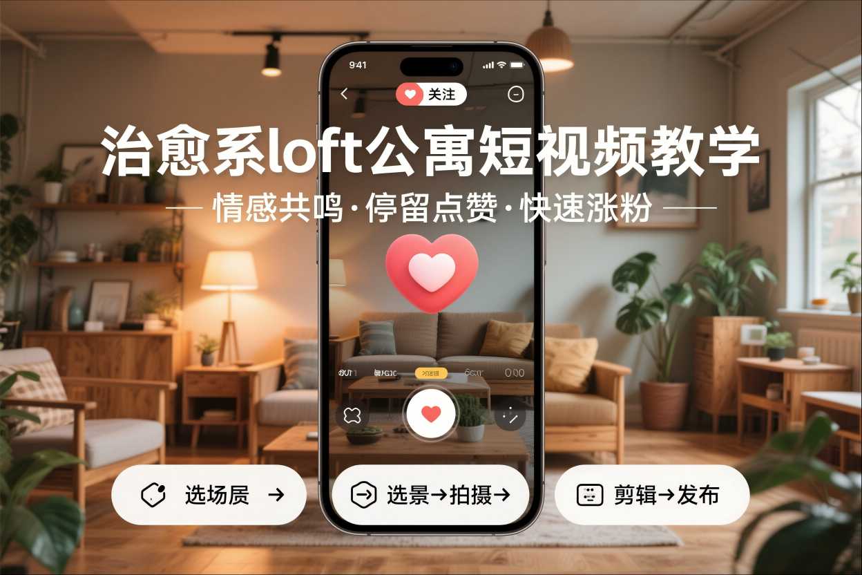 治愈系loft公寓短视频制作教学，情感共鸣引停留点赞关注，快速起号涨粉-悟空知识星球