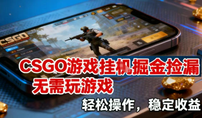 CSGO游戏挂G掘金捡漏，不需要玩游戏，操作简单，收益稳定【揭秘】-悟空知识星球