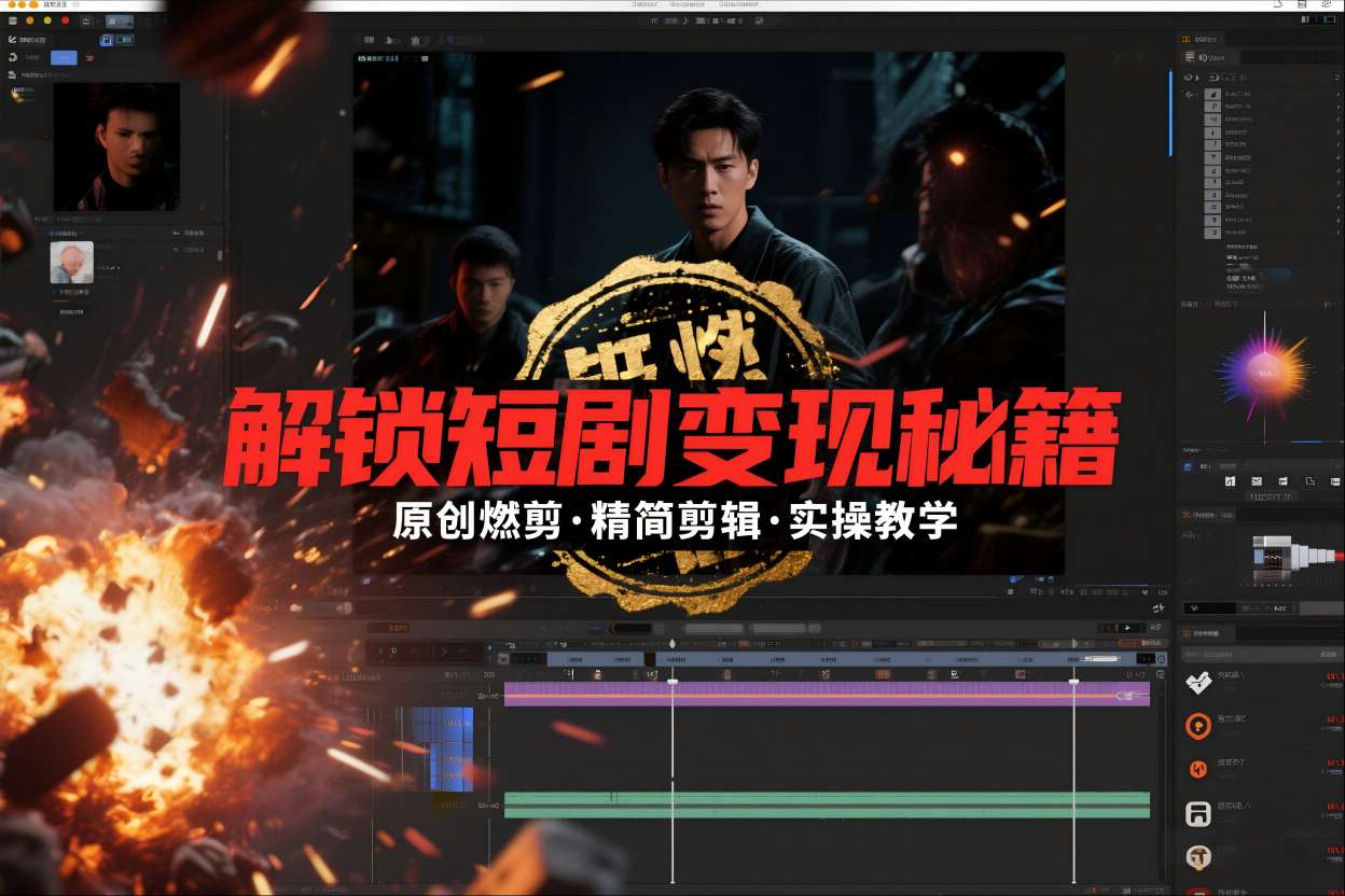 短剧拉新之原创燃剪精简剪辑实操课，解锁短剧变现秘籍-悟空知识星球