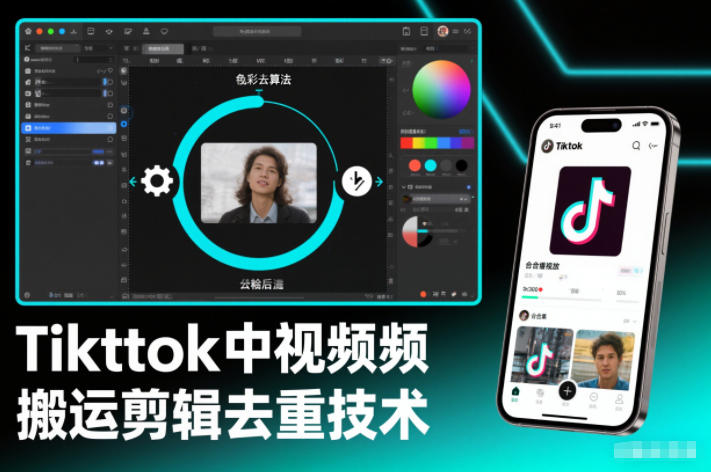 Tiktok中视频纯搬运剪辑去重技术，外来技术，自行测试-悟空知识星球