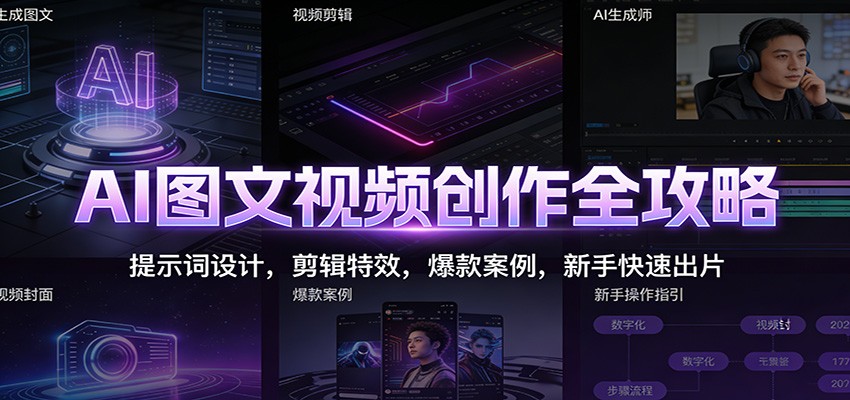 AI图文视频创作全攻略：提示词设计，剪辑特效，爆款案例，新手快速出片-悟空知识星球