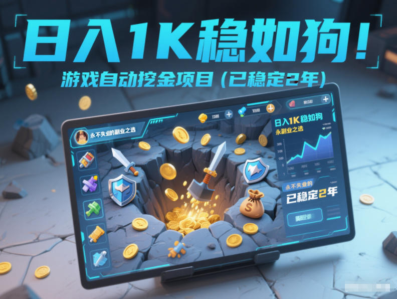 日入1K稳如狗!游戏自动挖金项目(已稳定2年),永不失业的副业之选【揭秘】-悟空知识星球