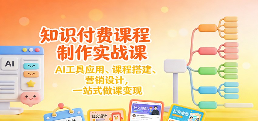 知识付费课程制作实战课：AI工具应用 、课程搭建、营销设计，一站式做课变现-悟空知识星球