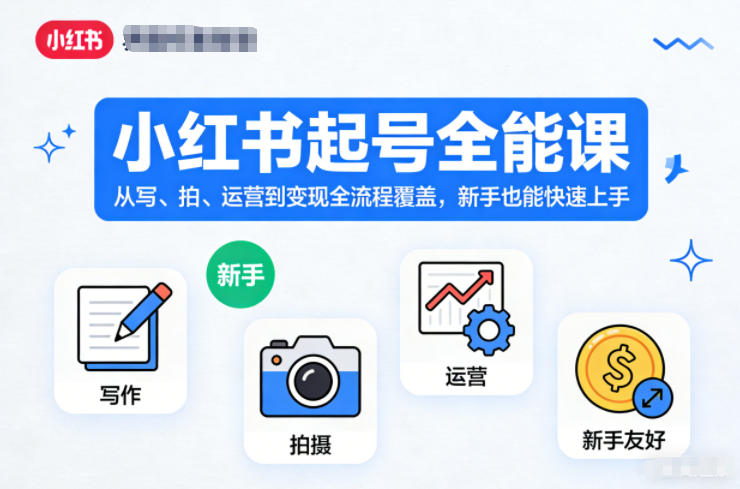 小红书起号全能课，从写、拍、运营到变现全流程覆盖，新手也能快速上手-悟空知识星球
