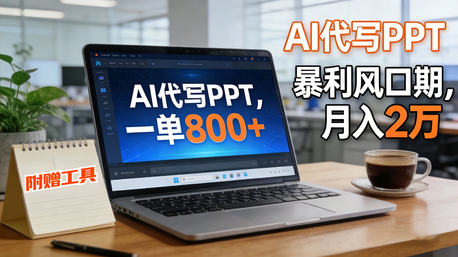 AI 代写做 PPT！一单狂赚 800+，风口期月入 2 万（工具 + 提示词直接送）-悟空知识星球