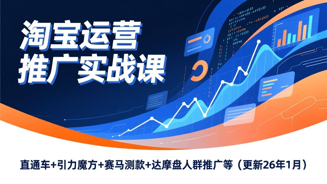 （17200期）淘宝运营推广实战课，直通车+引力魔方+赛马测款+达摩盘人群推广等（更新26年1月）-悟空知识星球