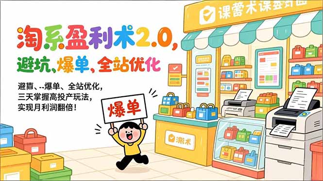 （17127期）淘系盈利术2.0，避坑、爆单、全站优化，三天掌握高投产玩法，实现月利润翻倍！-悟空知识星球