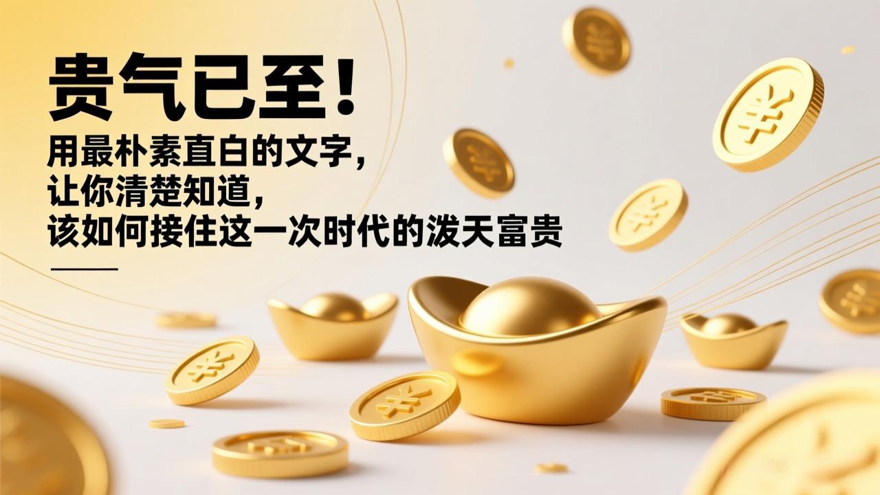 （17049期）付费文章：贵气已至！用最朴素直白的文字，让你清楚知道，该如何接住这一次时代的泼天富贵-悟空知识星球