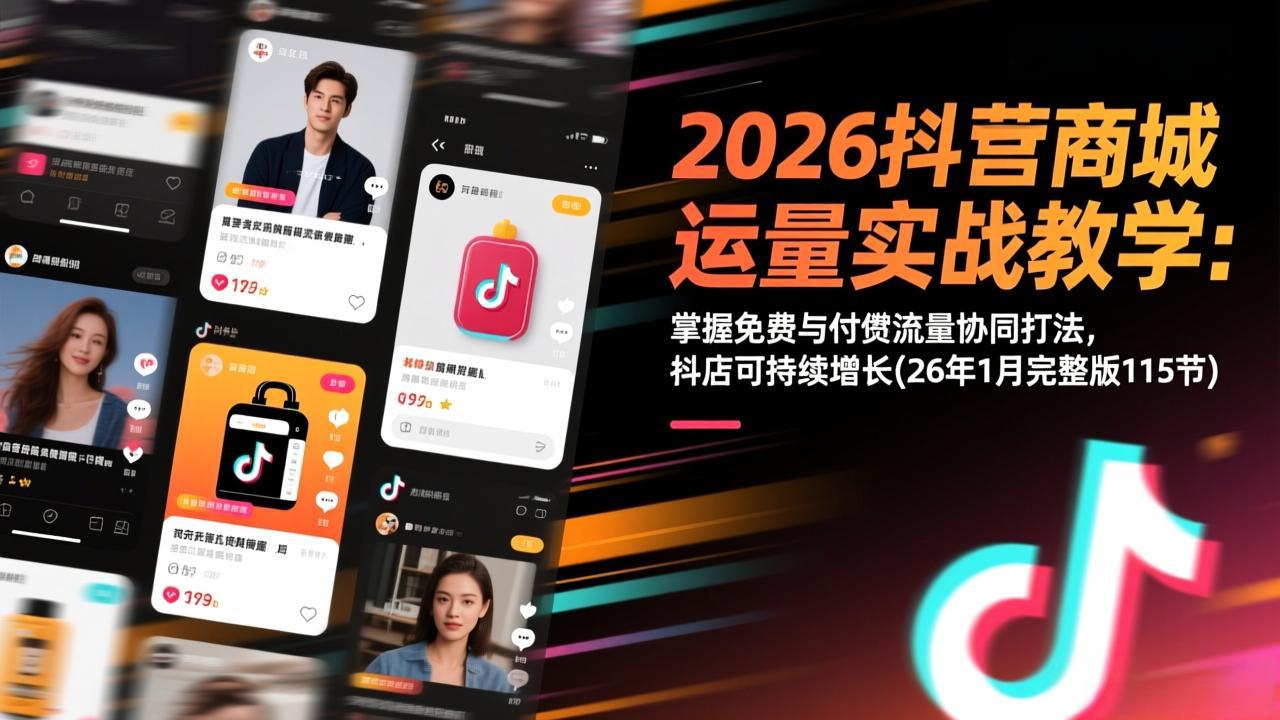 （17165期）2026抖音商城运营实战教学：掌握免费与付费流量协同打法，抖店可持续增长(26年1月完整版115节)-悟空知识星球