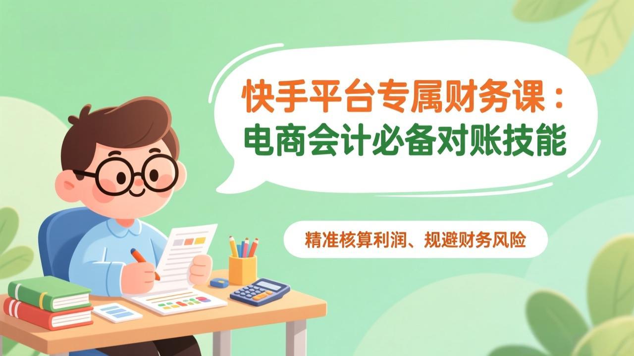 （17167期）快手平台专属财务课：电商会计必备对账技能，精准核算利润、规避财务风险-悟空知识星球