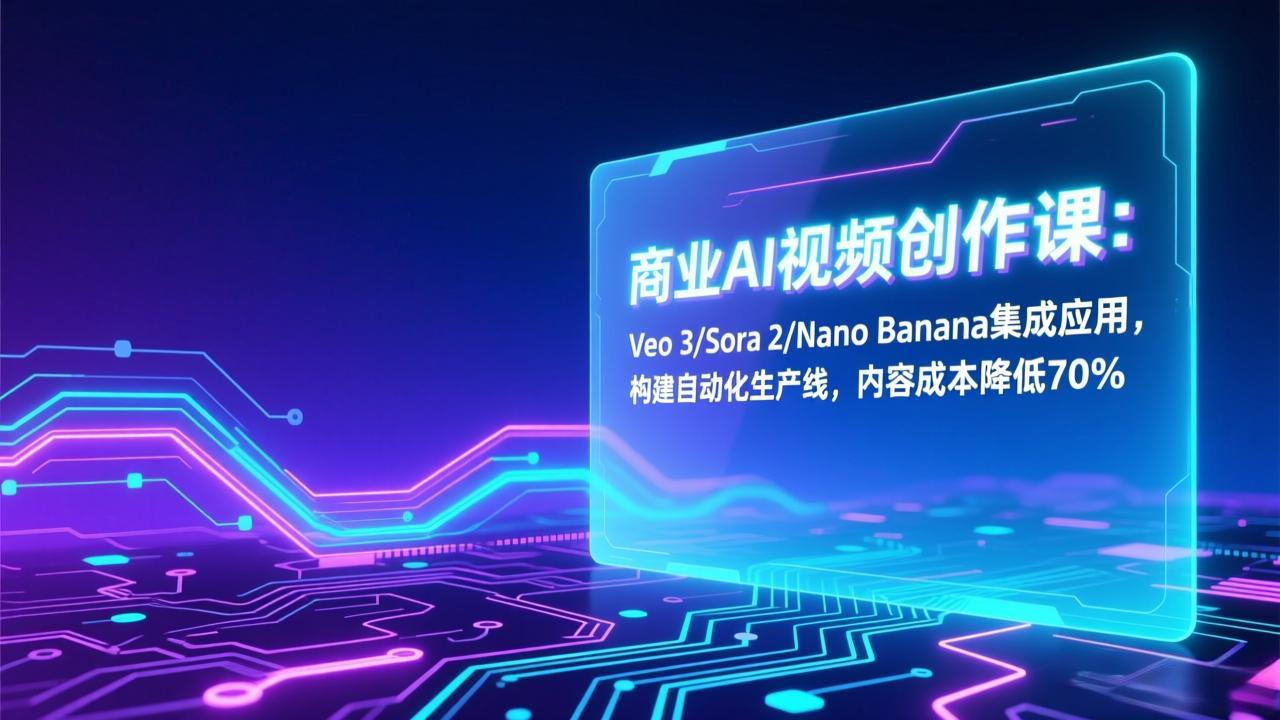 （17070期）商业AI视频创作课：Veo 3/Sora 2/Nano Banana集成应用，构建自动化生产线，内容成本降低70%-悟空知识星球
