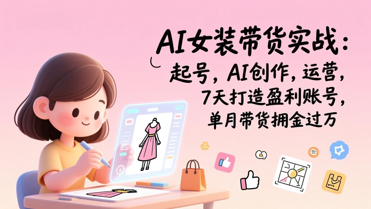 (17088期)AI女装带货实战:起号,AI创作,运营,7天打造盈利账号,单月带货佣金过万-悟空知识星球