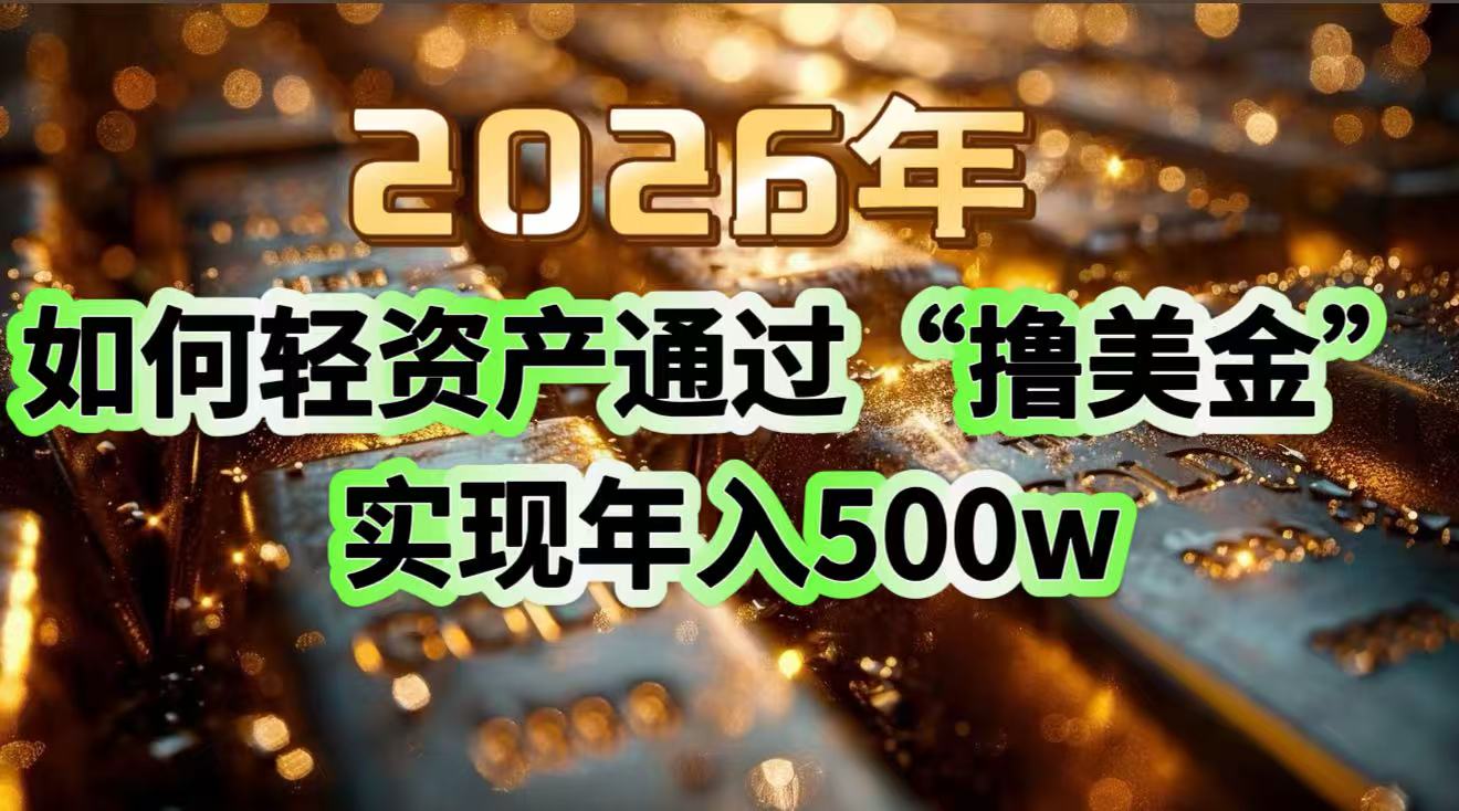 （17033期）2026年如何轻资产通过“撸美金”实现年入500w-悟空知识星球