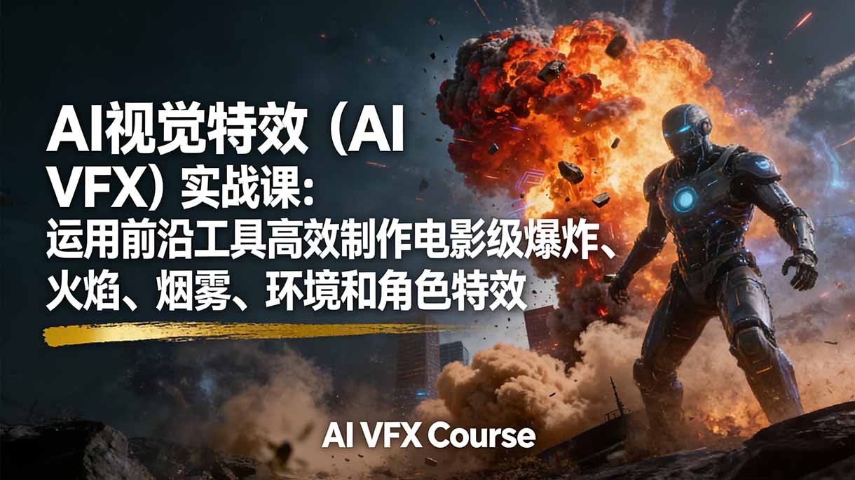 （17212期）AI视觉特效（AI VFX）实战课：运用前沿工具高效制作电影级爆炸、火焰、烟雾、环境和角色特效-悟空知识星球