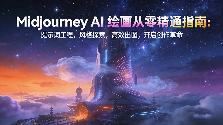 (17118期)Midjourney AI绘画从零精通指南:提示词工程,风格探索,高效出图,开启创作革命-悟空知识星球
