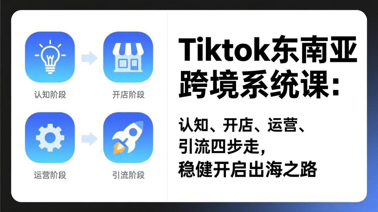（17243期）TikTok东南亚跨境系统课：认知、开店、运营、引流四步走，稳健开启出海之路-悟空知识星球