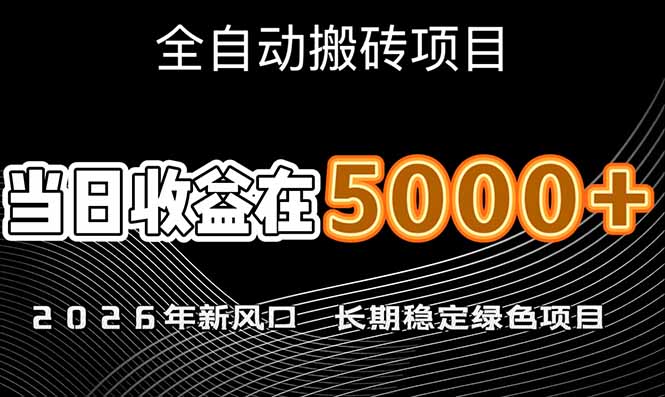 (17115期)2026年新风口赛道,当日6000+以上,可批量放大,月收入20万+,长期绿色稳定的项目-悟空知识星球
