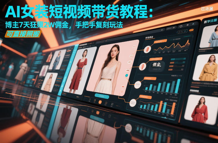 AI女装短视频带货教程:博主7天狂賺2W佣金,手把手复刻玩法,可直接照搬-悟空知识星球