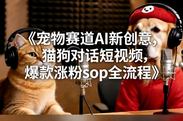 宠物赛道AI新创意,猫狗对话短视频,爆款涨粉sop全流程-悟空知识星球