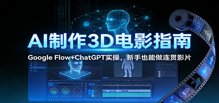 AI制作3D电影指南：Google Flow+ChatGPT实操，新手也能做连贯影片-悟空知识星球