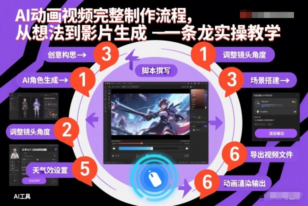 AI动画视频完整制作流程，从想法到影片生成一条龙实操教学-悟空知识星球