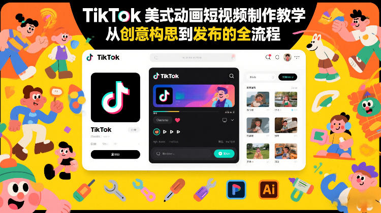 TikTok美式动画短视频制作教学，从创意构思到发布的全流程-悟空知识星球