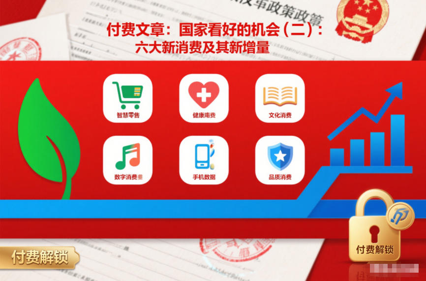 付费文章:国家看好的机会(二):六大新消费及其新增量-悟空知识星球