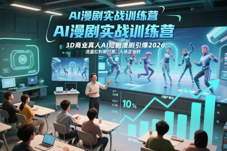 AI漫剧实战训练营，3D商业真人AI短剧漫剧引爆2026，流量红利期已至，入场正当时-悟空知识星球