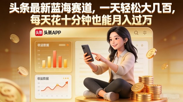 头条最新蓝海赛道,一天轻松大几张,每天花十分钟也能月入过1W【揭秘】-悟空知识星球