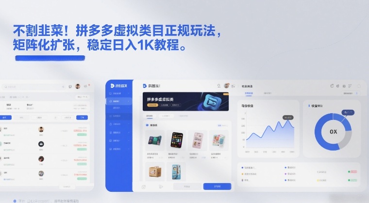 不割韭菜！拼多多虚拟类目正规玩法，矩阵化扩张，稳定日入1K教程【揭秘】-悟空知识星球