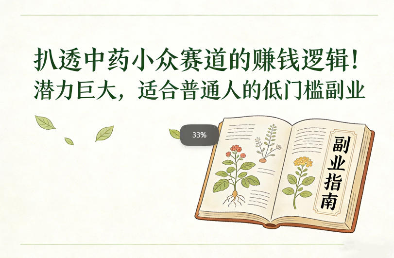 扒透中药小众赛道的賺米逻辑，潜力巨大，适合普通人的低门槛副业-悟空知识星球