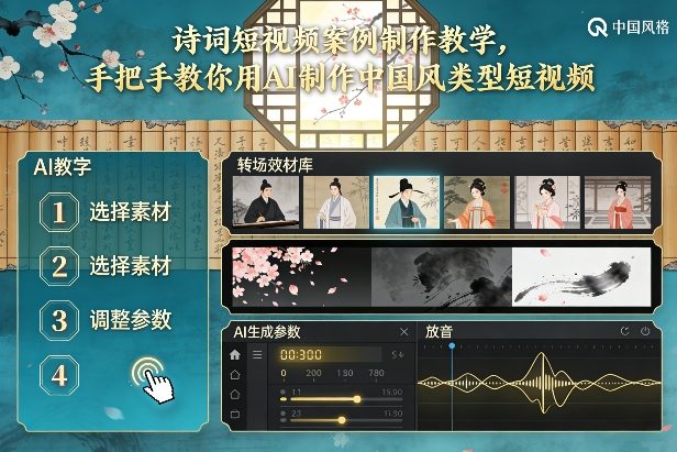 古诗词短视频案例制作教学，手把手教你用AI制作中国风类型短视频-悟空知识星球